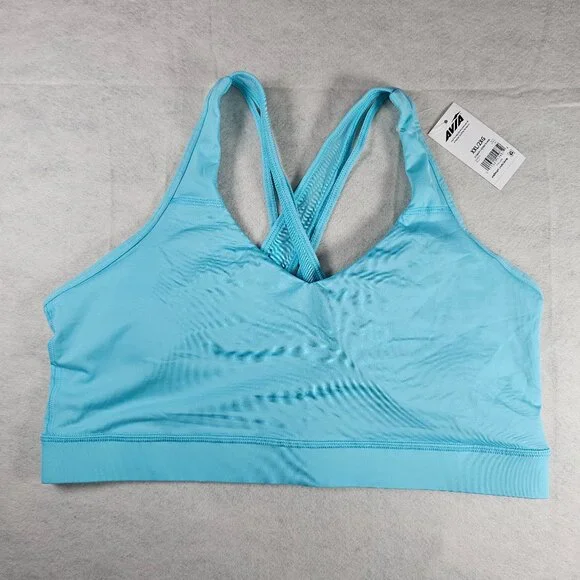 NEW Avia Women's Impact Strappy Sports Bra Blue XXL - Picture 3 of 4